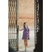Boho Style Ukrainian Embroidered Mini Dress Navy with White/Red Embroidery